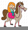 Girl Riding A Horse Clipart Image
