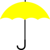 Yellow Umbrella Black Handle Clip Art
