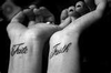 Feminine Black Words Tattoo Saying Quotmakequot And Quotbelievequot On Young Image