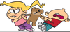 Clipart Children Pushing Each Other Image