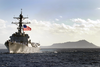 The Newly Commissioned Guided Missile Destroyer Uss Chafee (ddg 90) Sails Past Diamond Head Crater Image
