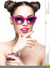 Girl With Sunglasses Clipart Image