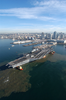 The Decommissioned Aircraft Carrier Midway Prepares To Moor At Its Final Resting Place At Navy Pier Where It Will Become The Largest Museum Devoted To Carriers And Naval Aviation Image