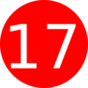 Number 17 Red Background Clip Art