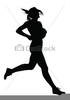 Girl Running Silhouette Clipart Image