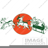 Santa With Reindeer Clipart Image