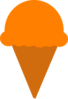 Ice Cream Silhouette Orange Clip Art