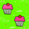 Bg Hot Pink Cupcakes Image
