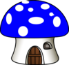 Mushroom In Blue Clip Art