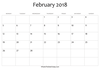 Blank February Calendar Editable Medium Image