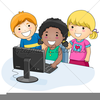 Children Using Computers Clipart Image