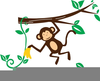 Monkey Hanging From A Tree Clipart Image