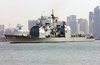 Uss Valley Forge (cg 50) Passes By The San Diego Skyline Image