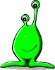 Green Comic Alien Clip Art