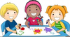 Children Painting Clipart Image