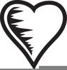 Black And White Heart Clipart Image
