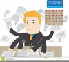 Busy Office Worker Clipart Image