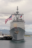 Assisted By A Harbor Tug, Uss Chosin (cg 65) Inches Her Last Few Feet Back Home Toward Her Berth In Pearl Harbor, Hawaii Image