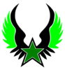 Green Grey Star Emblem Clip Art