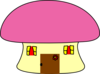 Pink Mushroom House Clip Art