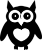 Owl With Heart Clip Art