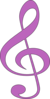 Light Purple Treble Clef Clip Art