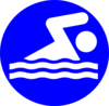 White Swimmer Logo Clip Art