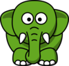 Elephant-green Clip Art