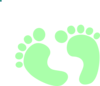 2 Green Baby Feet Clip Art