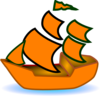 Orange Boat Clip Art