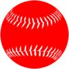 Red White Softball Clip Art