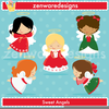 Christmas Tree Angels Clipart Image