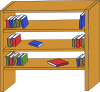 Furniture Library Shelves Books Clip Art