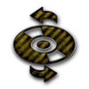 Yellow Black Striped Grunge Construction Icon Media Cd Refresh Image