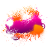 Purple And Orange Paint Splatter Vector Image