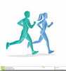 Man And Woman Running Clipart Image