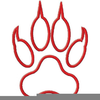Red Tiger Paw Clipart Image
