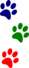 Paws Red Blue Green Clip Art