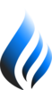 Blue Logo Flame Style Clip Art