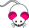 Pink White Mouse2 Clip Art