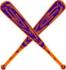 Baseball Bat Purple And Orange Clip Art