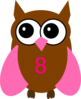 Pink Owl Olivia Birthday 8 Clip Art