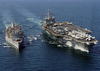 The Guided Missile Cruiser Uss Gettysburg (cg-64) And Nuclear Powered Aircraft Carrier Uss Enterprise Image