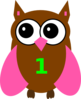 Pink Owl Olivia Birthday 3 Clip Art