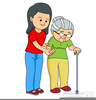 Helping Elderly Woman Clipart Image