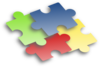 Layered Puzzle Pieces Clip Art