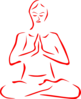 Red Meditating Silohette Clip Art