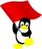 Penguin With Flag Clip Art