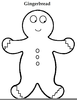 Gingerbread Clipart Black White Image