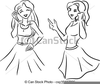 Girlfriends Shopping Clipart Image